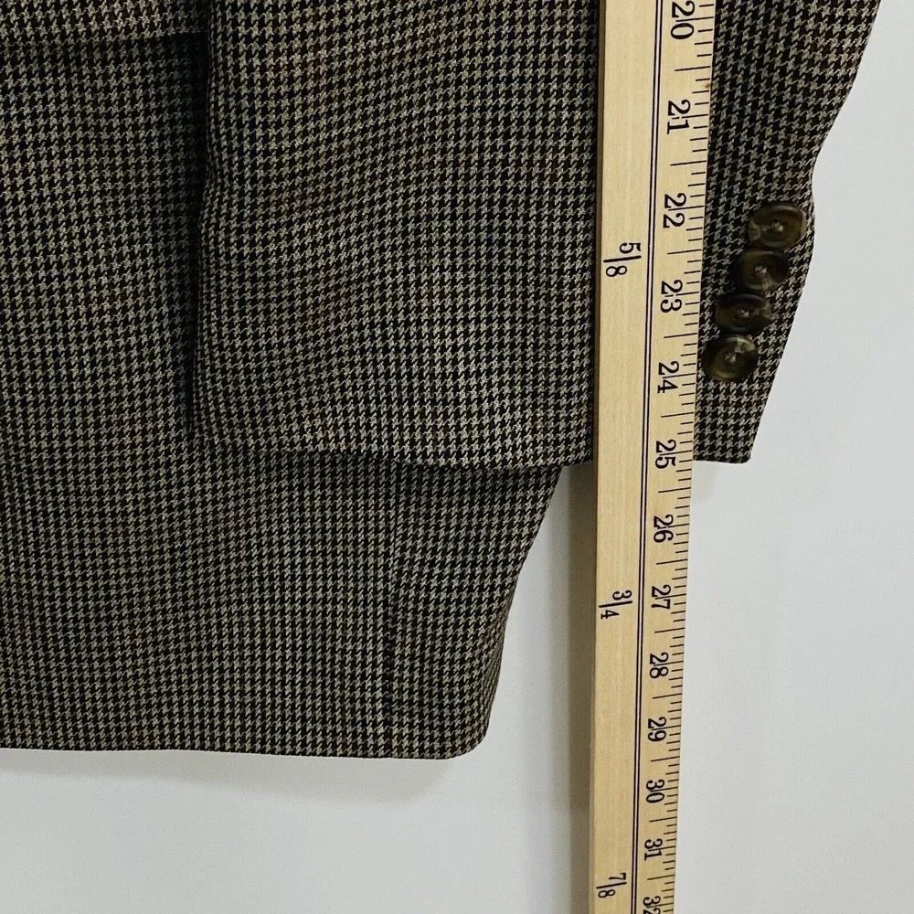 Lauren‎ Ralph Lauren Men's Wool Blazer 46R Brown Check Business Career
